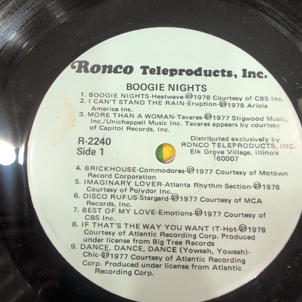 Boogie Nights 18 Top Disco Hits Ronco R-2240 Vinyl LP 1978 Donna Summer Chic - Picture 4 of 6